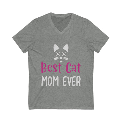Best Cat Mom Ever Unisex Short Sleeve V-neck Tshirt
