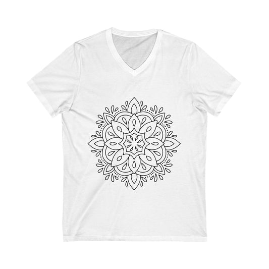 Mandala_107 Unisex Short Sleeve V-neck Tshirt