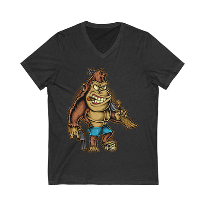 Killer Kong Unisex Short Sleeve V-neck Tshirt