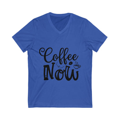 Coffee Now Unisex Short Sleeve V-neck Tshirt
