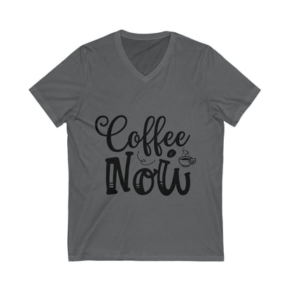 Coffee Now Unisex Short Sleeve V-neck Tshirt