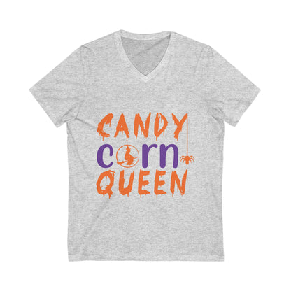 Candy Corn Queeen Unisex Short Sleeve V-neck Tshirt