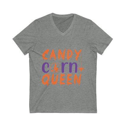 Candy Corn Queeen Unisex Short Sleeve V-neck Tshirt