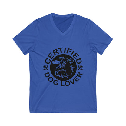 Certified Dog Lover Unisex Short Sleeve V-neck Tshirt