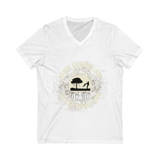 Happy Fathers Day To The Greatest Dad In The World Day Unisex Short Sleeve V-neck Tshirt