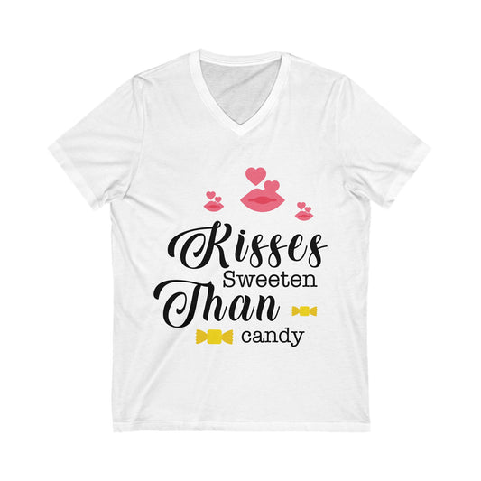 Kisses Sweeter Than Candy Unisex Short Sleeve V-neck Tshirt
