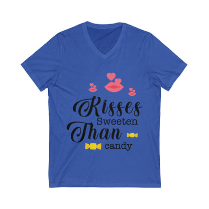 Kisses Sweeter Than Candy Unisex Short Sleeve V-neck Tshirt
