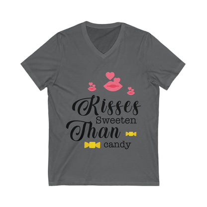 Kisses Sweeter Than Candy Unisex Short Sleeve V-neck Tshirt