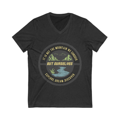 Explore Dream Discover Unisex Short Sleeve V-neck Tshirt