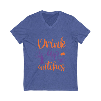 Drink Up Witch Unisex Short Sleeve V-neck Tshirt