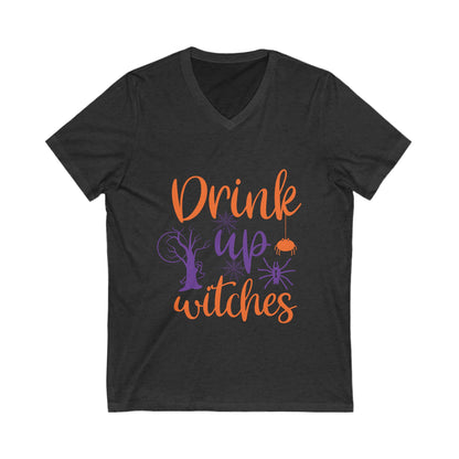 Drink Up Witch Unisex Short Sleeve V-neck Tshirt