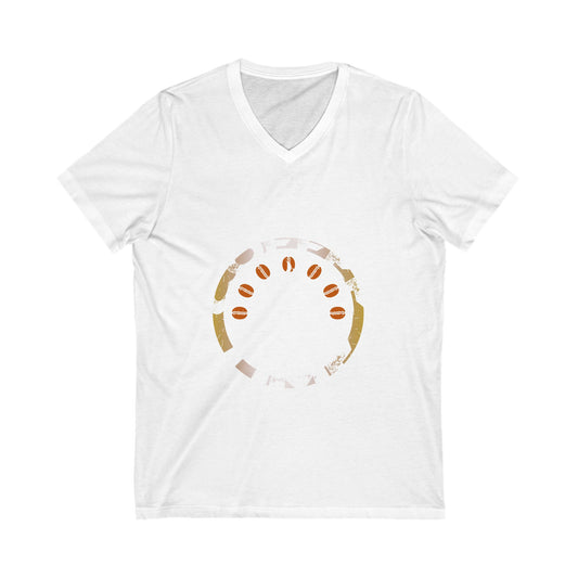 Coffee Time Unisex Short Sleeve V-neck Tshirt