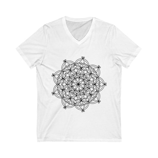 Mandala Art_4 Unisex Short Sleeve V-neck Tshirt