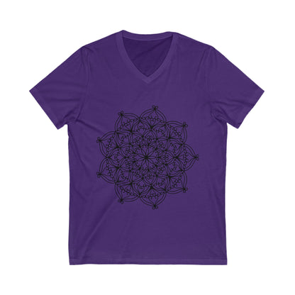 Mandala Art_4 Unisex Short Sleeve V-neck Tshirt