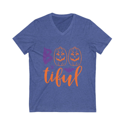 Boo Tiful-01 Unisex Short Sleeve V-neck Tshirt