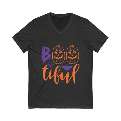 Boo Tiful-01 Unisex Short Sleeve V-neck Tshirt