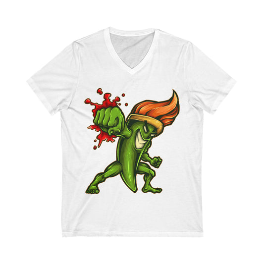 Brush Fighter Unisex Short Sleeve V-neck Tshirt