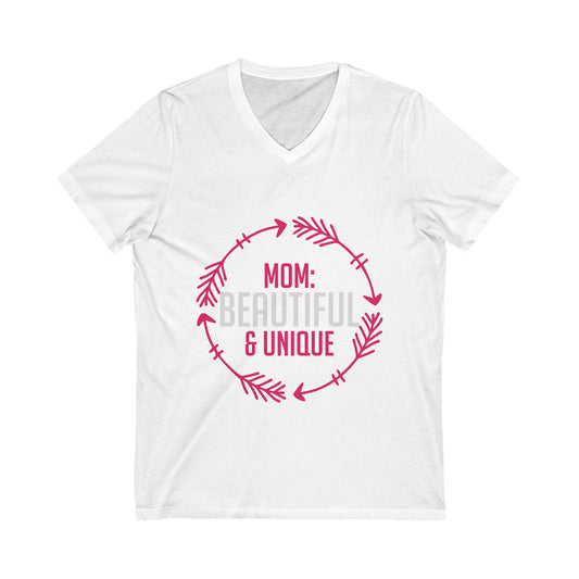 Mom Beautiful And Unique Unisex Short Sleeve V-neck Tshirt
