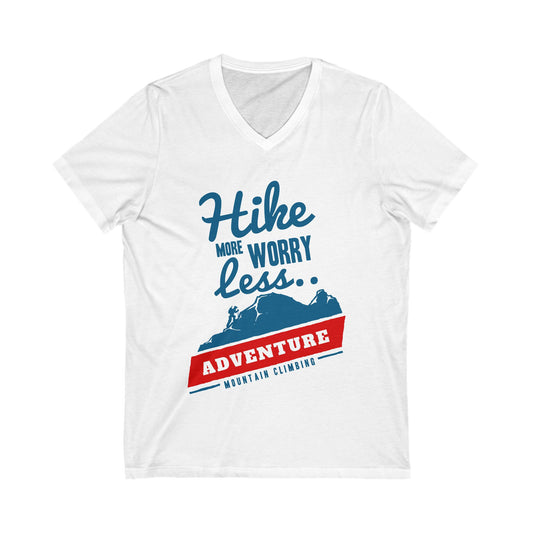 Hike More Worry Less Unisex Short Sleeve V-neck Tshirt