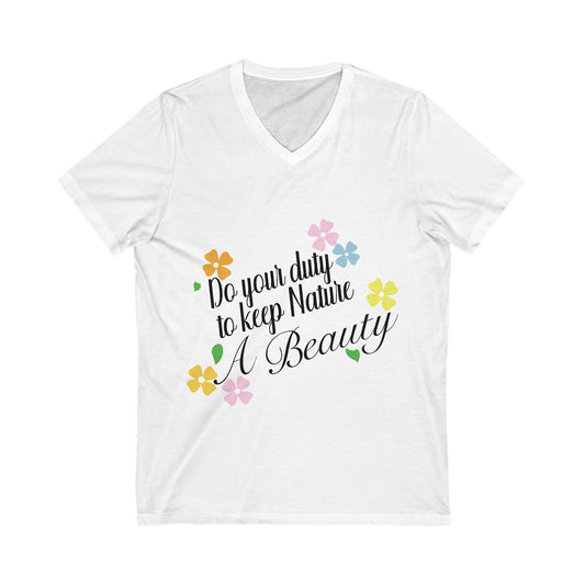 Nature Beauty Unisex Short Sleeve V-neck Tshirt