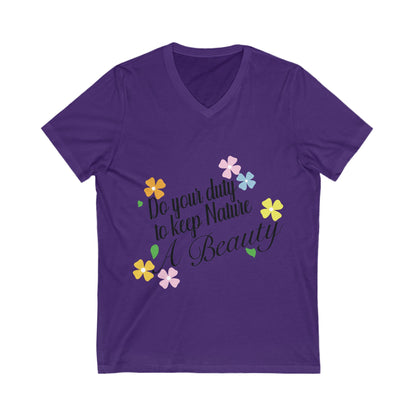 Nature Beauty Unisex Short Sleeve V-neck Tshirt