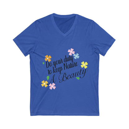 Nature Beauty Unisex Short Sleeve V-neck Tshirt