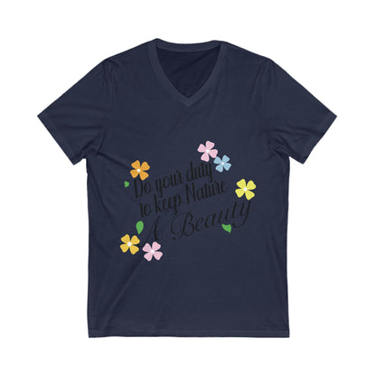 Nature Beauty Unisex Short Sleeve V-neck Tshirt