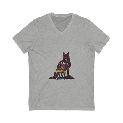 Don'T Be Afraid Just Believe Unisex Short Sleeve V-neck Tshirt