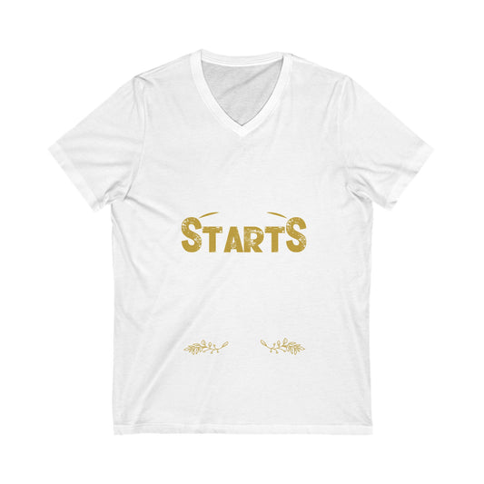 Beautiful Morning Starts With Coffee Unisex Short Sleeve V-neck Tshirt