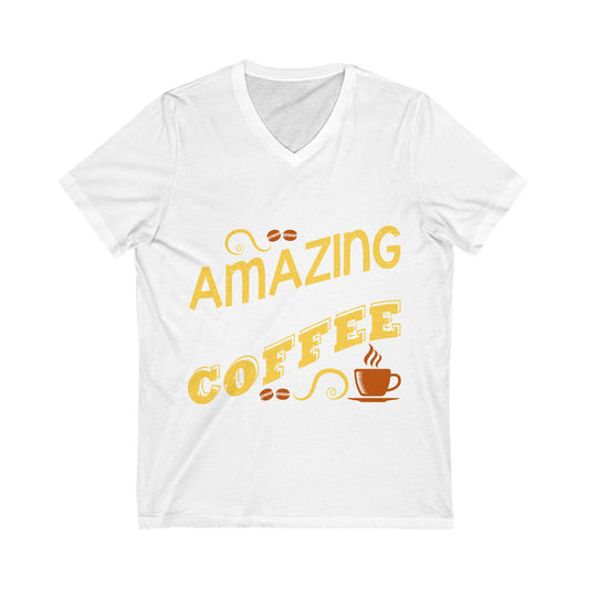 Be Amazing Today But First Coffee Unisex Short Sleeve V-neck Tshirt