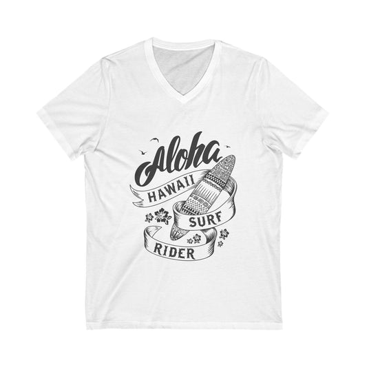 Hawaii Surf Rider Unisex Short Sleeve V-neck Tshirt