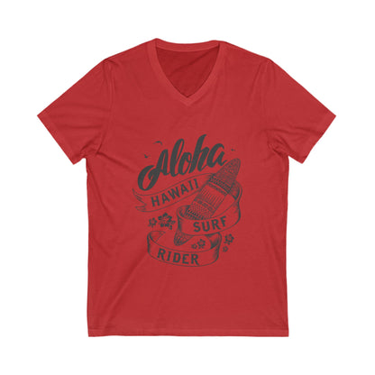 Hawaii Surf Rider Unisex Short Sleeve V-neck Tshirt