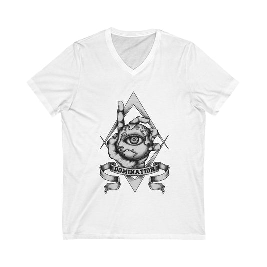 Domination Unisex Short Sleeve V-neck Tshirt