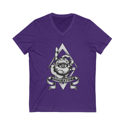 Domination Unisex Short Sleeve V-neck Tshirt