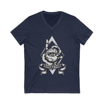 Domination Unisex Short Sleeve V-neck Tshirt