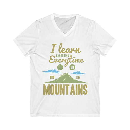 Learn From The Mountains Unisex Short Sleeve V-neck Tshirt
