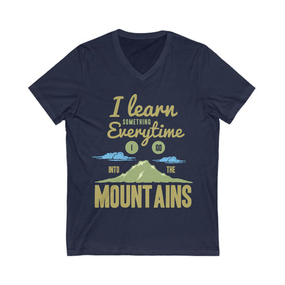 Learn From The Mountains Unisex Short Sleeve V-neck Tshirt