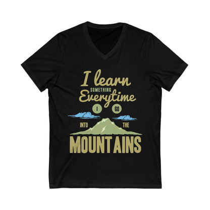 Learn From The Mountains Unisex Short Sleeve V-neck Tshirt