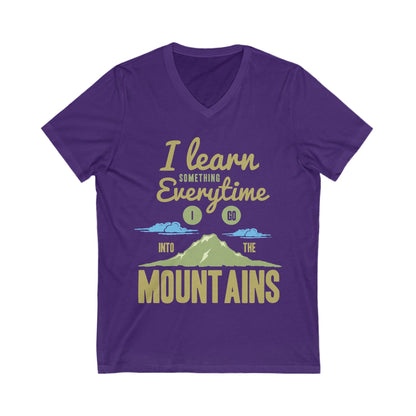 Learn From The Mountains Unisex Short Sleeve V-neck Tshirt