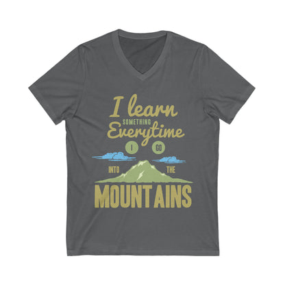 Learn From The Mountains Unisex Short Sleeve V-neck Tshirt