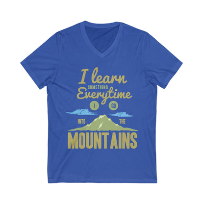 Learn From The Mountains Unisex Short Sleeve V-neck Tshirt