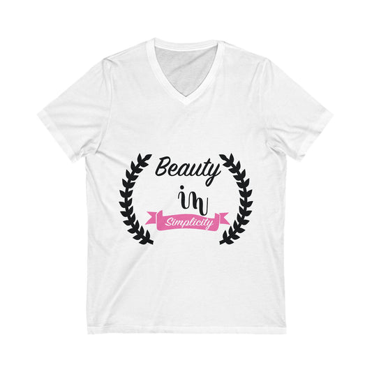 Beauty In Simplicity Unisex Short Sleeve V-neck Tshirt