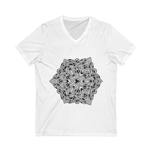 Mandala_106 Unisex Short Sleeve V-neck Tshirt