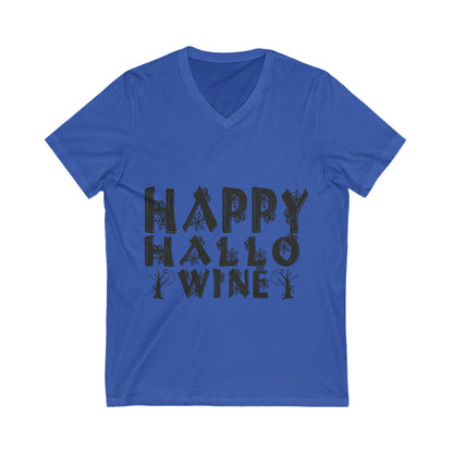 Happy Hallo Wine Unisex Short Sleeve V-neck Tshirt