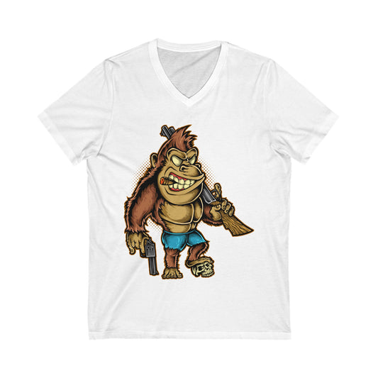 Killer Kong Unisex Short Sleeve V-neck Tshirt