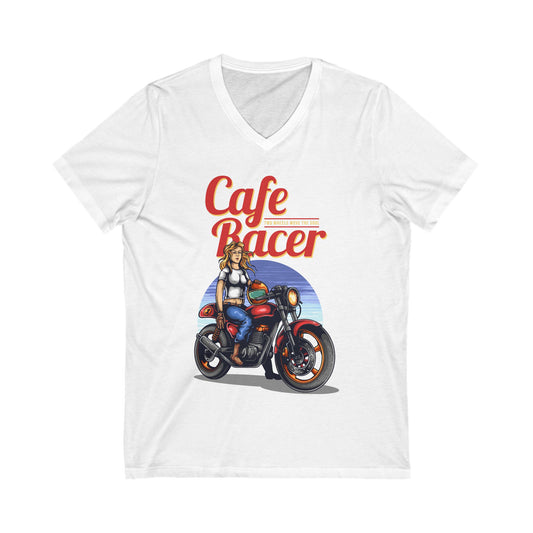 Cafe Racer Unisex Short Sleeve V-neck Tshirt