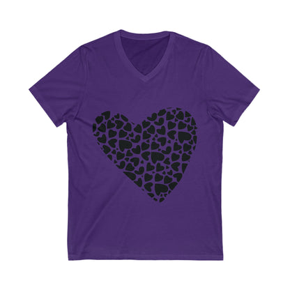 Love3 Unisex Short Sleeve V-neck Tshirt