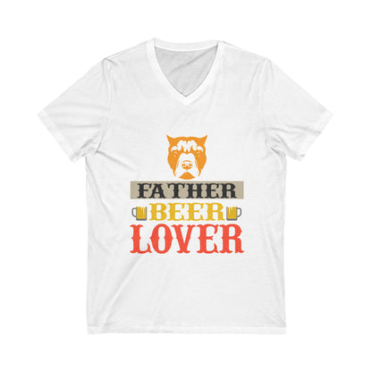 Dog Father Beer Lover Unisex Short Sleeve V-neck Tshirt