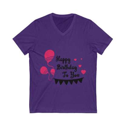 Birthday Unisex Short Sleeve V-neck Tshirt