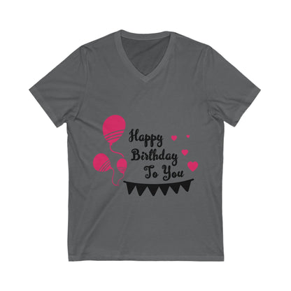 Birthday Unisex Short Sleeve V-neck Tshirt